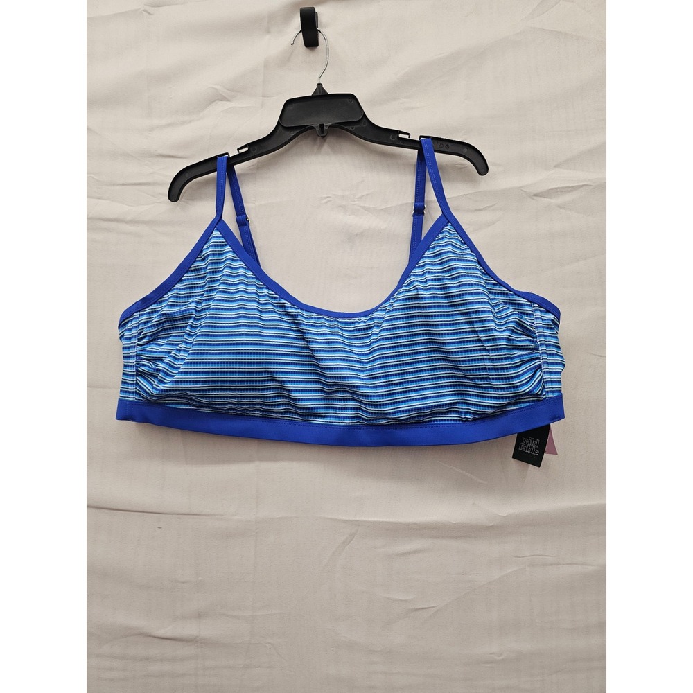 Wild Fable Blue Striped Bikini Swim Top Plus Size 3X 24-26 NWT PID-W9P6EG